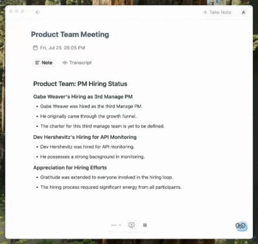 Realtime notetaking interface